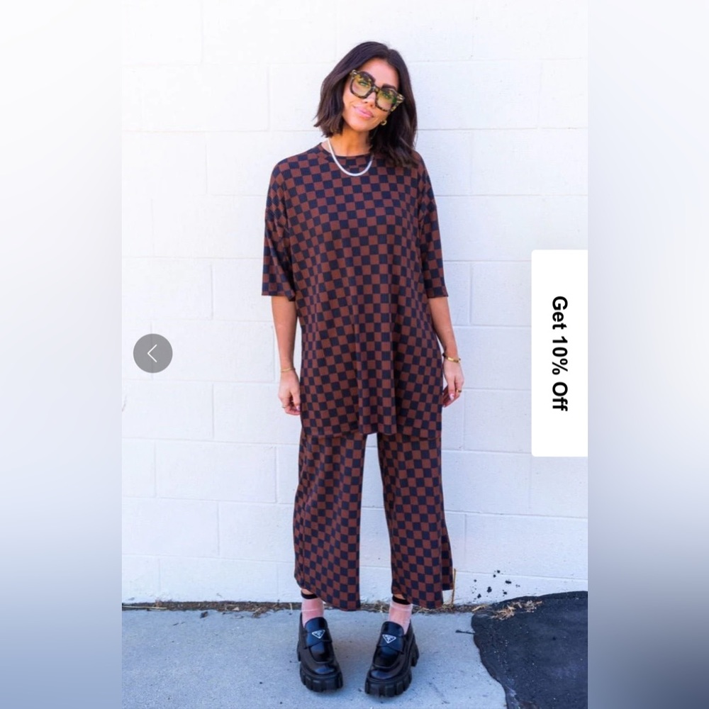 LALA ORIGINAL: Lex Ribbed Checkerboard Playsuit in Black + Mocha